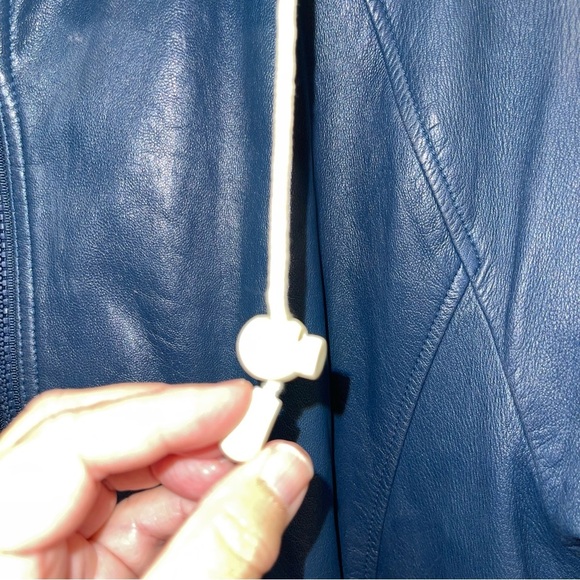 Bally Vintage Daytona Blue Leather Jacket Mens Size 42 - Picture 4 of 9